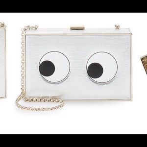 NWT Anya Hindmarch Silver Clutch crossbody Bag